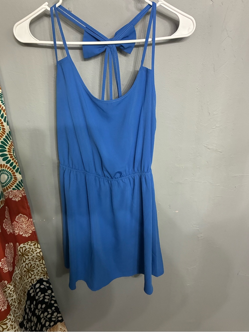 mine Royal Blue Spaghetti Strap Dress with Back Tie